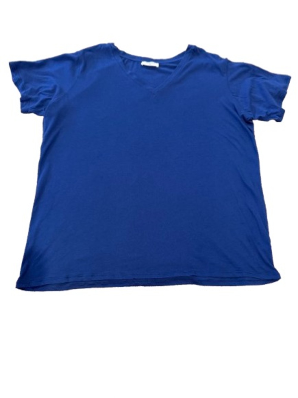 Zenana Women's 100% V-Neck Royal Blue Short Sleeve Tee Size Extra Large